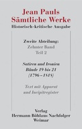 Cover: Jean Pauls S&auml;mtliche Werke. Historisch-kritische Ausgabe - Verlag Hermann B&ouml;hlaus Nachfolger Weimar