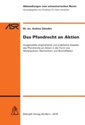 Cover: Das Pfandrecht an Aktien - St&auml;mpfli Verlag AG