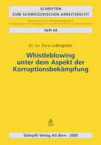 Abbildung von: Whistleblowing unter dem Aspekt der Korruptionsbekämpfung - Stämpfli Verlag