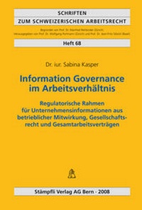 Abbildung von: Information Governance im Arbeitsverhältnis - Stämpfli Verlag