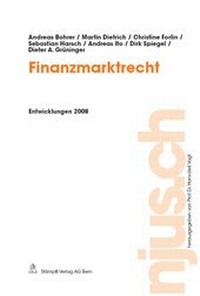 Abbildung von: Finanzmarktrecht, Entwicklungen 2008 - Stämpfli Verlag
