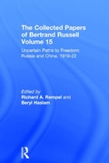 Cover: The Collected Papers of Bertrand Russell, Volume 15 - Routledge