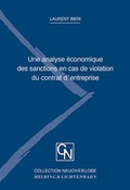 Cover: Une analyse &eacute;conomique des sanctions en cas de violation du contrat d'entreprise - Helbing & Lichtenhahn