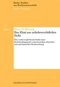 Cover: Das Zitat aus urheberrechtlicher Sicht - Helbing & Lichtenhahn