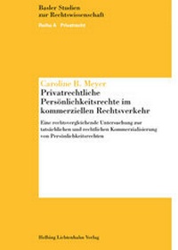 Abbildung von: Privatrechtliche Persönlichkeitsrechte im kommerziellen Rechtsverkehr - Helbing & Lichtenhahn