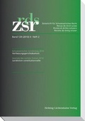 Cover: ZSR 2010 II Heft 2 - Schweizerischer Juristentag 2010 - Helbing & Lichtenhahn