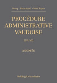 Enlarge image Cover: Procédure administrative vaudoise - Helbing & Lichtenhahn