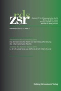 Cover: ZSR Band 131 (2012) II Heft 1 - Schweizerischer Juristentag 2012 / Journ&eacute;e des Juristes Suisses 2012 - Helbing & Lichtenhahn