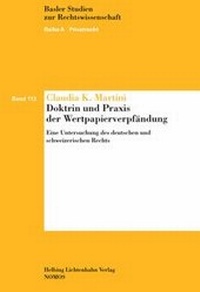 Abbildung von: Doktrin und Praxis der Wertpapierverpfändung - Helbing & Lichtenhahn