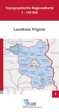 Abbildung von: Topographische Regionalkarte 1:100000, Landkreis Prignitz - Landesvermessung und Geobasisinformation Brandenburg