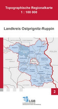 Abbildung von: Topographische Regionalkarte 1:100000, Landkreis Ostprignitz-Ruppin - Landesvermessung und Geobasisinformation Brandenburg