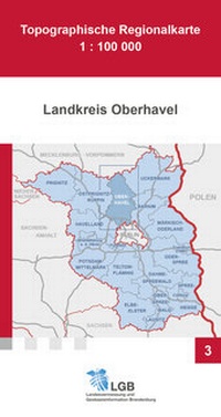 Abbildung von: Topographische Regionalkarte 1:100000, Landkreis Oberhavel - Landesvermessung und Geobasisinformation Brandenburg