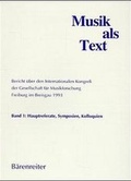 Cover: Musik als Text / Musik als Text - B&auml;renreiter