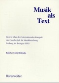 Cover: Musik als Text / Musik als Text - B&auml;renreiter