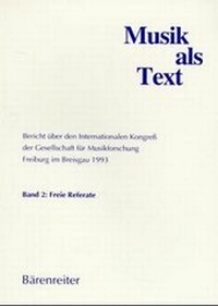 Enlarge image Cover: Musik als Text / Musik als Text - Bärenreiter