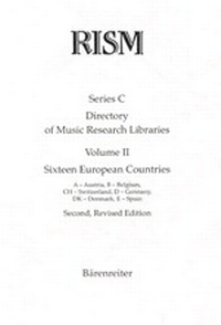 Enlarge image Cover: Répertoire International des Sources Musicales (RISM) / Directory of Music Research Libraries / Sixteen European Countries - Bärenreiter