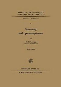 Enlarge image Cover: Spannung Und Spannungstensor - Springer