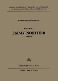 Enlarge image Cover: Emmy Noether - Birkhäuser