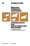 Cover: Untersuchung zum Sozialverhalten des Rindes - Birkh&auml;user