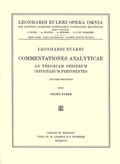 Cover: Commentationes analyticae ad theoriam serierum infinitarum pertinentes 3rd part, 1st section - Birkh&auml;user