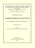 Cover: Commentationes analyticae ad theoriam integralium ellipticorum pertinentes 1st part - Birkh&auml;user