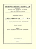 Cover: Commentationes analyticae ad theoriam integralium ellipticorum pertinentes 2nd part - Birkh&auml;user