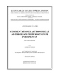 Bild: Commentationes astronomicae ad theoriam perturbationum pertinentes 3rd part - Birkh&auml;user