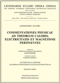 Cover: Commentationes physicae ad theoriam caloris, electricitatis et magnetismi pertinentes - Birkh&auml;user