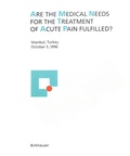 Cover: Are the medical needs for the treatment of acute pain fulfilled? - Birkh&auml;user