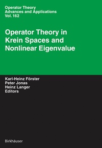 Abbildung von: Operator Theory in Krein Spaces and Nonlinear Eigenvalue Problems - Birkhäuser