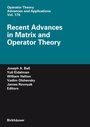 Cover: Recent Advances in Matrix and Operator Theory - Birkhäuser
