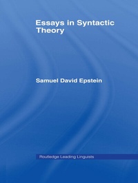 Enlarge image Cover: Essays in Syntactic Theory - Routledge