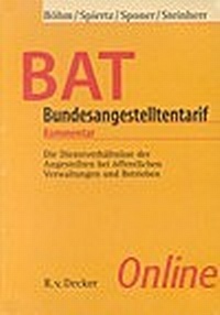 Abbildung von: Bundesangestelltentarif - BAT-Kommentar - R. v. Decker