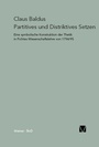 Cover: Partitives und Distriktives Setzen - Meiner