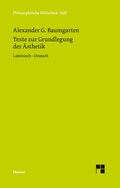 Cover: Texte zur Grundlegung der &Auml;sthetik - Meiner