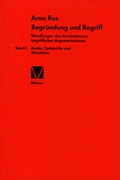 Cover: Begr&uuml;ndung und Begriff - Meiner