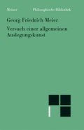 Cover: Versuch einer allgemeinen Auslegungskunst - Meiner