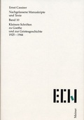 Cover: Kleinere Schriften zu Goethe und zur Geistesgeschichte 1925-1944 - Meiner
