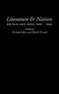 Cover: Literature and Nation - Routledge