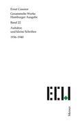 Cover: Aufs&auml;tze und kleine Schriften 1936-1940 - Meiner