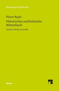 Cover: Historisches und kritisches W&ouml;rterbuch - Meiner