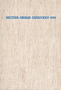 Cover: Br&uuml;der Grimm Gedenken. Band 5 - Hirzel