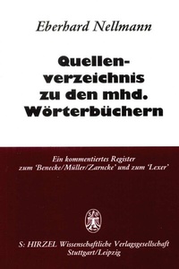 Abbildung von: Quellenverzeichnis zu den mittelhochdeutschen Wörterbüchern. - Hirzel