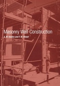 Cover: Masonry Wall Construction - CRC Press