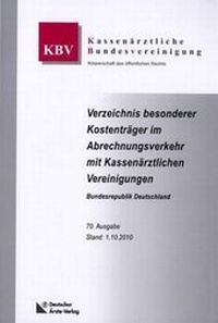 Abbildung von: Verzeichnis besonderer Kostenträger im Abrechnungsverkehr mit Kassenärztlichen Vereinigungen - Deutscher Ärzteverlag