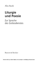 Cover: Liturgie und Poesie - Butzon & Bercker