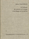 Cover: De l'influence des opinions sur le langage, et du langage sur les opinions - frommann-holzboog