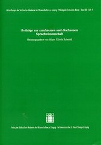 Abbildung von: Beiträge zur synchronen und diachronen Sprachwissenschaft - Hirzel