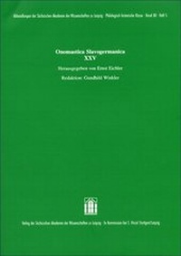 Abbildung von: Onomastica Slavogermanica XXV - Hirzel