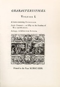 Cover: Shaftesbury (Anthony Ashley Cooper): Standard Edition / I. Works: Aesthetics. Band 1 - frommann-holzboog
